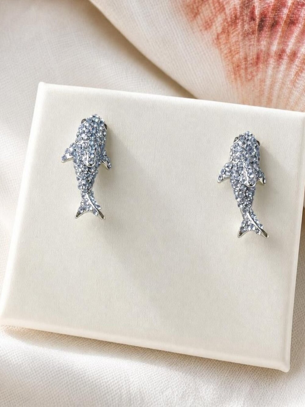 Kate Spade Silver California Dreaming Shark Stud Earrings